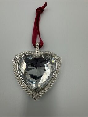 New Judith Ripka Crystal Heart Clear Holiday Ornament With Box